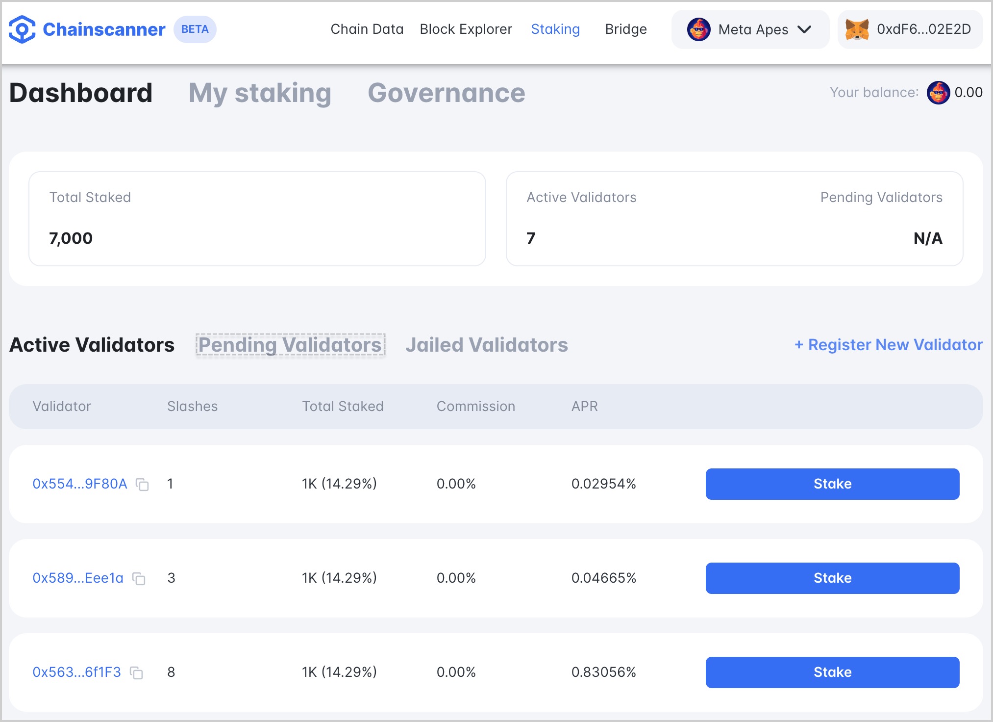 Click Pending Validators