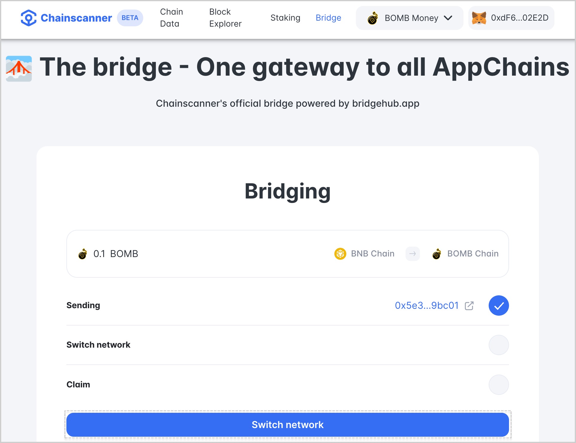 Click Switch network