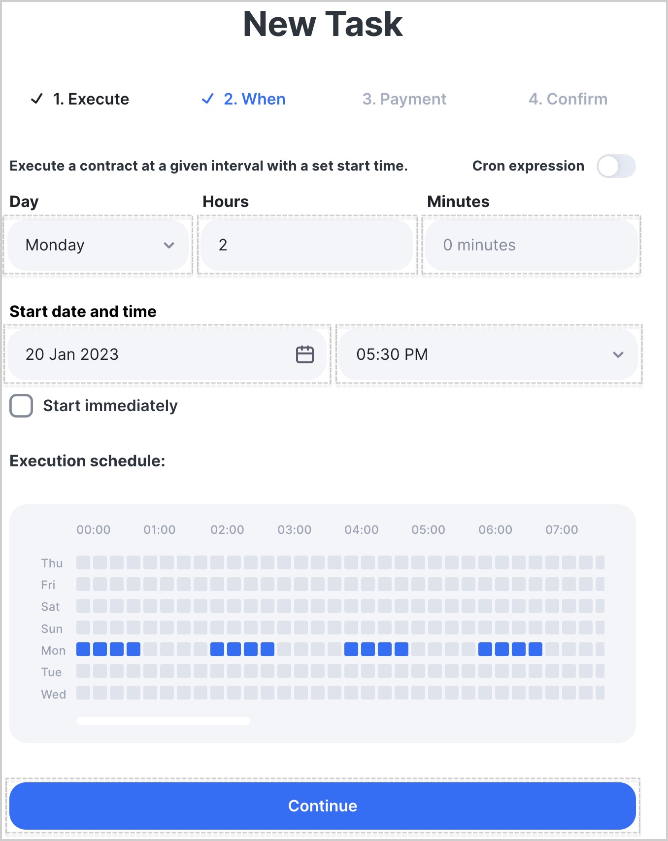 Set up the schedule