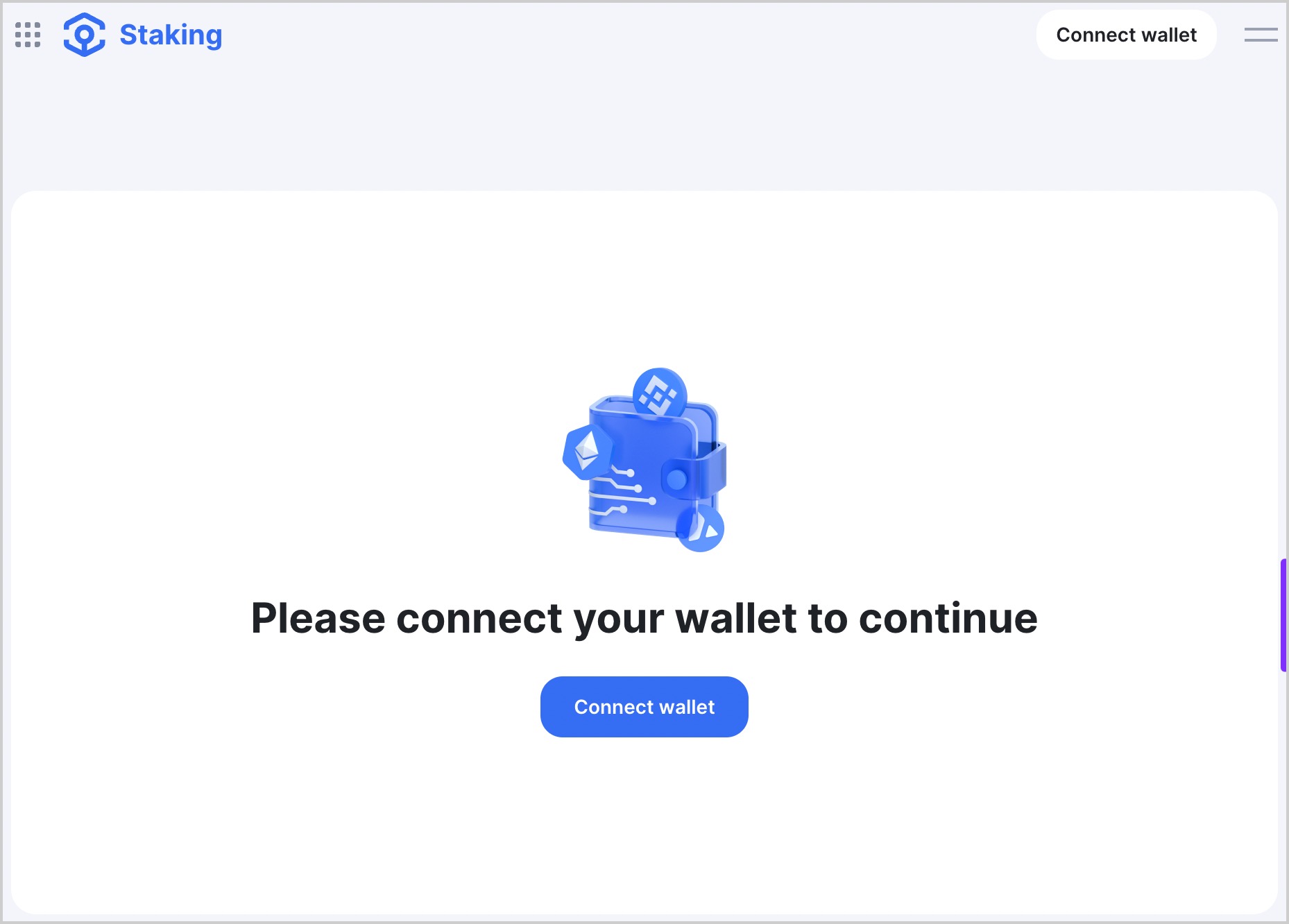 Connect wallet button