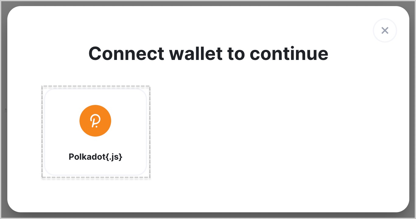 Connect wallet button