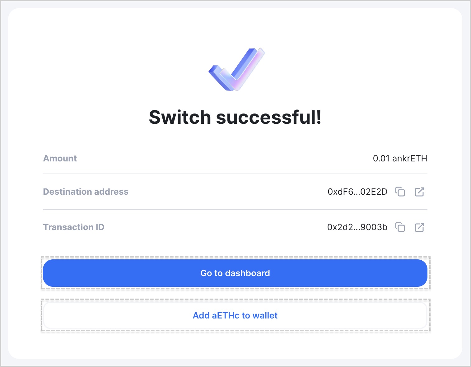 Successful switching