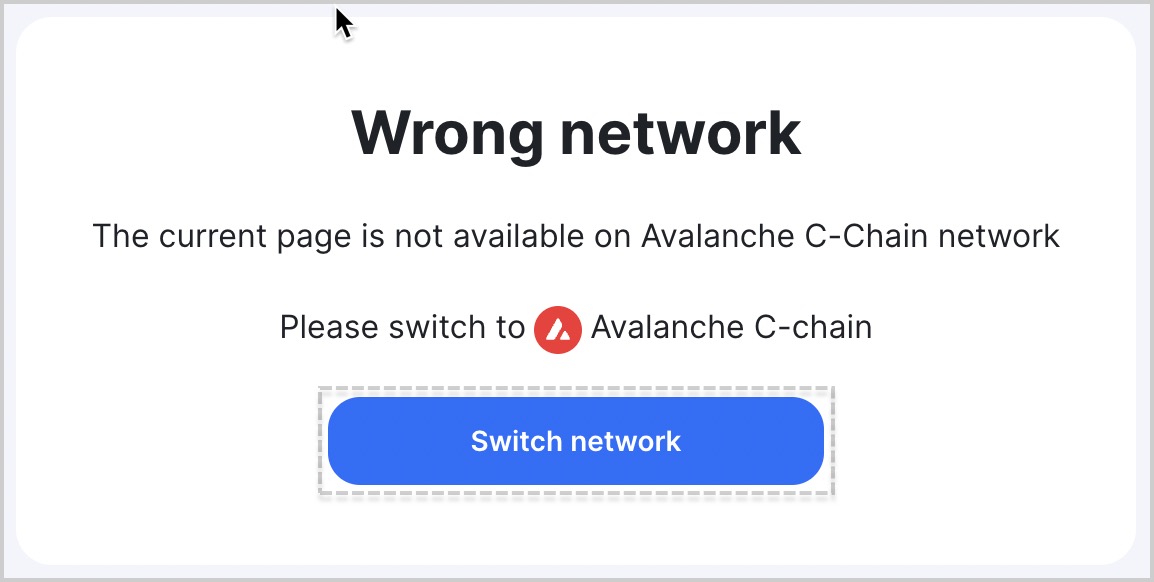 Switch to the Avalanche network