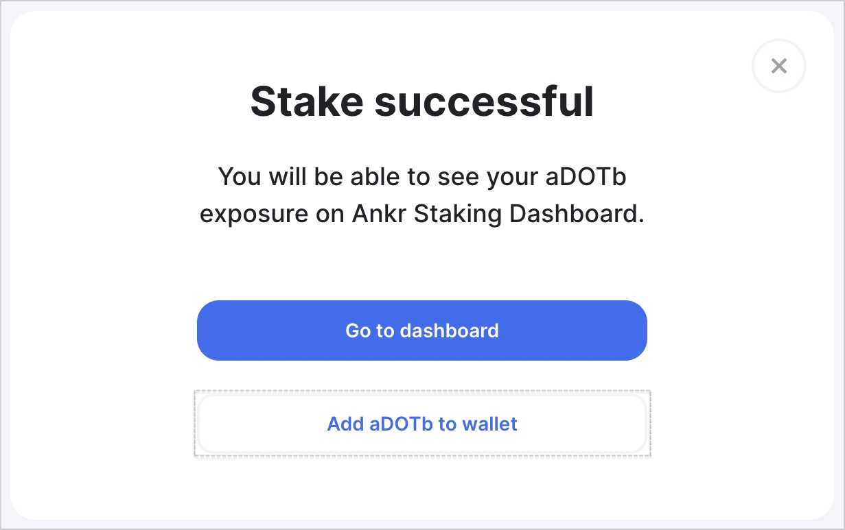 Click Add aDOTb to wallet