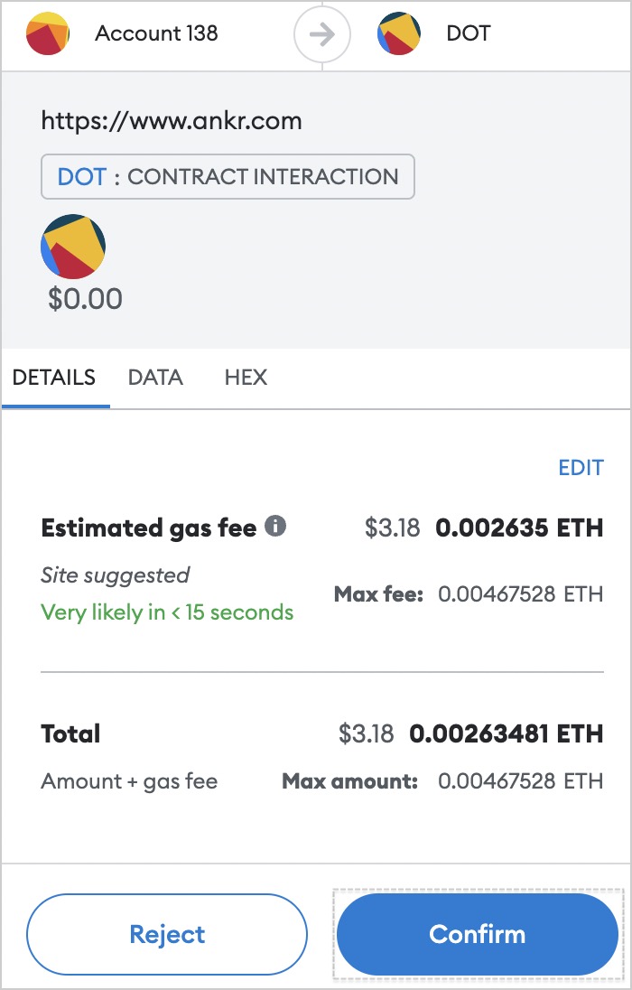 Confirm claiming transaction