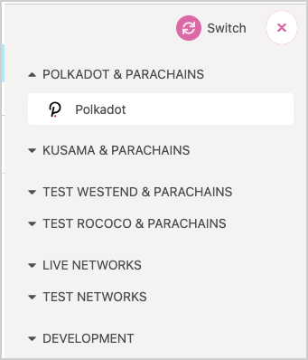 Switch to Polkadot wallet