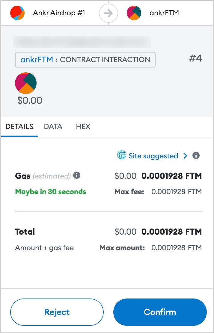 Confirm transaction in MetaMask