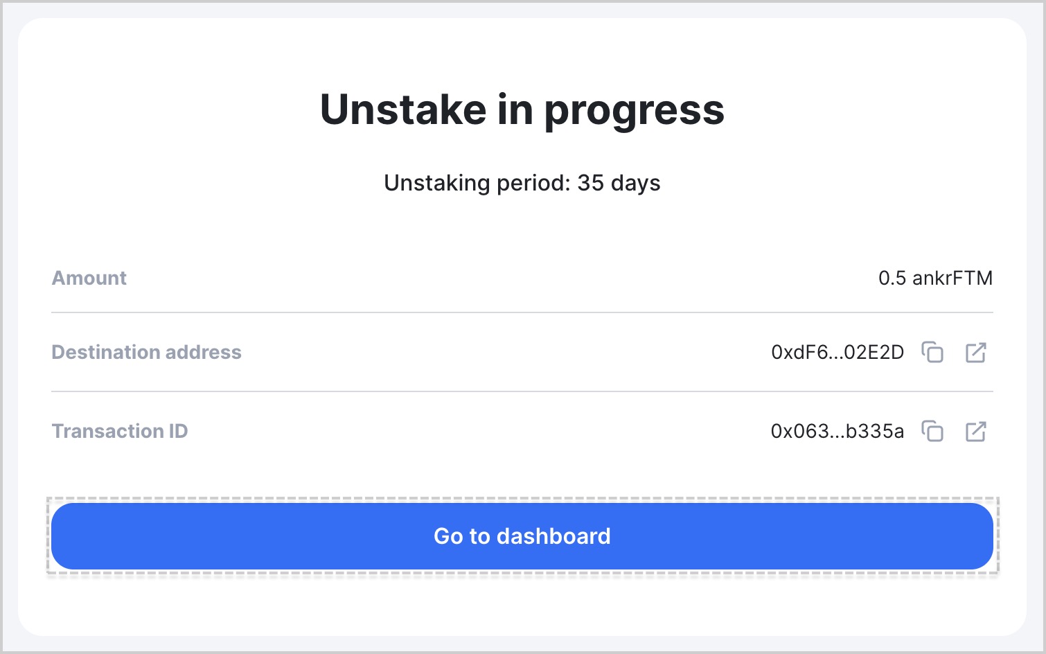Click Go to dashboard