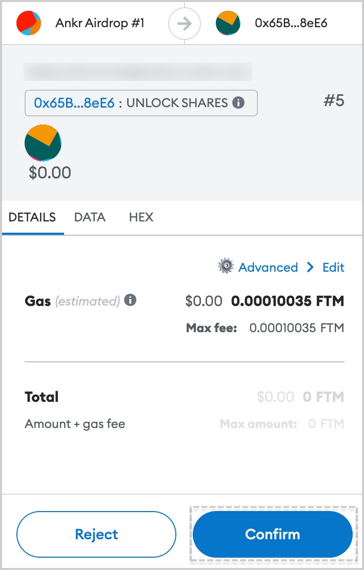 Confirm switching tokens