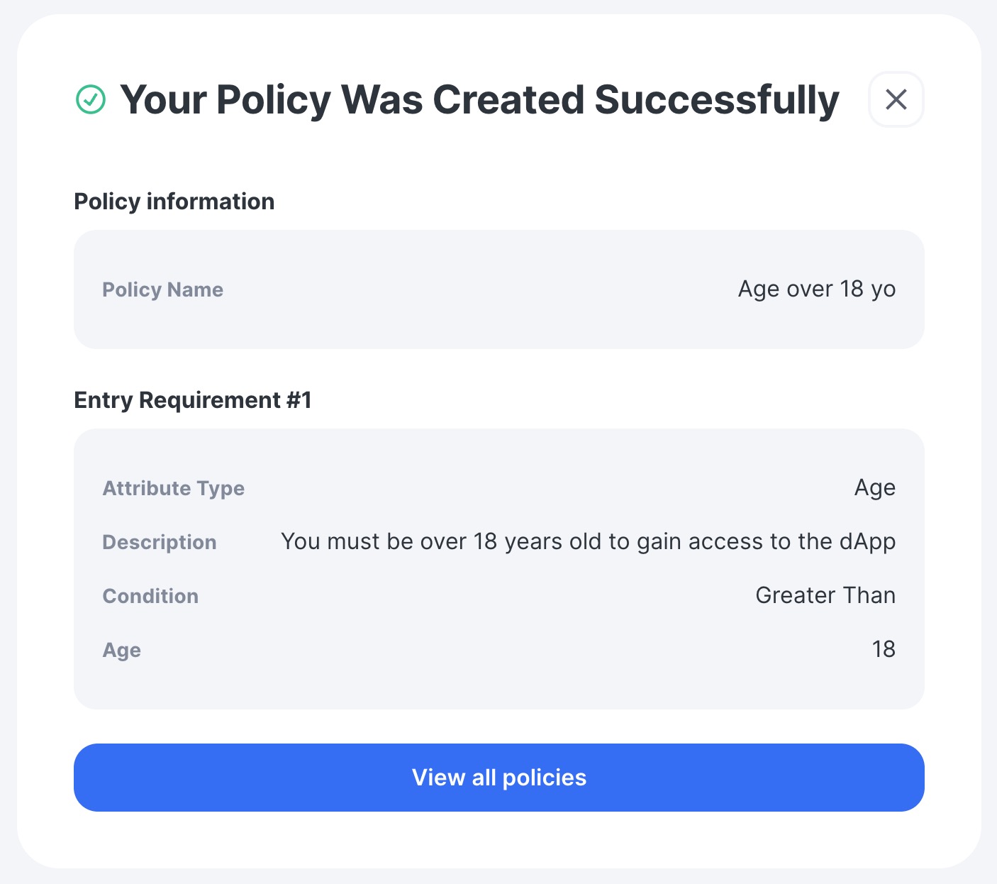 Click View all policies